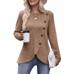 YYFS Naiste moe vabaaja kevads&uuml;gise &uuml;hev&auml;rvilise tr&uuml;kiga pikkade varrukatega O-kaelusega pluusid ja s&auml;rgid S