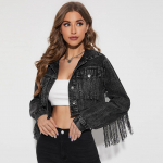 Moekas naiste teksajakk Tassel Vintage Denim mitmek&uuml;lgne vabaaja jope L
