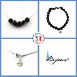 Pierres et Min&eacute;raux. Parure bijoux Bracelet Collier Perles Onyx noir mat 8 mm + Tourmaline Taille personnalisable.