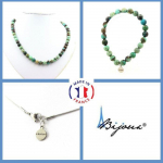 Pierres et Min&eacute;raux. Parure bijoux Bracelet Collier perles Chrysocolle de Namibie Qualit&eacute; Taille personnalisable.