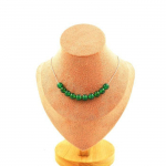 Pierres et Min&eacute;raux. Collier 10 perles Agate verte 8 mm. Chaine en acier inoxydable Collier femmes, hommes. Taille personnalisable.