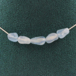 Pierres et Min&eacute;raux. Collier 5 perles Aigue-Marine du Br&eacute;sil. Chaine en acier inoxydable Collier femmes, hommes. Taille personnalis