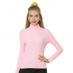 Naiste topid k&otilde;rge kraega pikkade varrukatega slim-fit elastsed kudumistopid &uuml;hev&auml;rvilised S hall