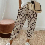 Suvised naiste triibulised vabaaja p&uuml;ksid, lahtised elastsed v&ouml;&ouml;p&uuml;ksid 5XL khaki