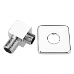 Tahke messingist kroomviimistlusega ruudukujuline k&auml;sidu&scaron;i v&auml;ljalaskeava k&uuml;&uuml;narnukk nurgaklapp, varjatud seinale kinnitatav