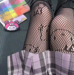 Jaapani armsad kassi v&otilde;rksukad &ndash; Lolita stiilis, kevad/suvi, must &otilde;&otilde;nes disain, JK kuumad t&uuml;druku sukkp&uuml;ksid