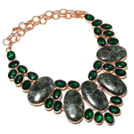 Natural Seraphinite, Diopside 925 Sterling Silver Jewelry Necklace 18 r8t05