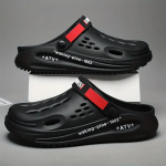 Meeste puukingad, kinnise varbaga sandaalid, pehme tallaga k&auml;imisjalatsid, &otilde;ue-aiakingad rannasandaalid 45 must