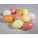 Oeufs en plastique - Non sp&eacute;cifi&eacute; - 6cm &oslash; - Couleur abricot - D&eacute;coration de f&ecirc;te - Mixte