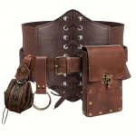 4 tk Komplektid Keskaegne Cosplay Steampunk Nahast Seljakott V&ouml;&ouml;rihm V&ouml;&ouml;tasku Viikingi R&uuml;&uuml;tel Cosplay Kost&uuml;&uuml;m Mootorrattur Rahakotid Anime 4pcs sets