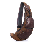 Uus Euroopa ja Ameerika Retro Rinnakott Poolkuu kujuline K&auml;ekott Veekindel L&otilde;uend Multifunktsionaalne V&auml;litingimustes Suure Mahutavusega Messenger Bag pruun