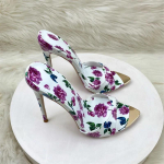 Seksikad moekad tr&uuml;kimustriga sussid naiste sandaalide jaoks suvised seksikad sussid terava ninaga peenikese kontsaga stiletto sandaalid 12cm 35