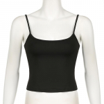 Basic Solid Camis suvised vabaaja varrukateta spagetirihmad naiste Harajuku k&otilde;ik sobivad k&auml;rbitud topid y2k vintage r&otilde;ivad S must