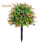Artificial Topiary with Flowers Outdoor Fake Bushes Plants with Ground Spike UV Resistant Faux Flowers for Garden Patio Balcony Decor mitmev&auml;rviline