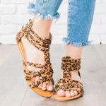 Naiste sandaalid Rooma kingad 2024 Suvi Uued Madalad Sandaalid V&auml;ljas Ranna Vabaaja Naiste Kingad Boheemlaslikud Naiste Slaidid Zapatos Mujer 35 leopard