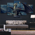 Kodukaunistus Modulaarne l&otilde;uend Pilt H&otilde;bedane draakoniraudr&uuml;&uuml; R&uuml;&uuml;tli M&Auml;NG Maalimine Scenery Art Room Plakat Kodu seina l&otilde;uendi maalimine 40x60cm*2 40x80cm*2 40x100cm*1