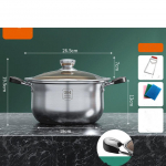 Toiduklass 304 roostevabast terasest supipott, paksendatud korrosioonikindel korrosioonikindel poti p&otilde;hjaga k&ouml;&ouml;gi induktsioonpliit 19cm