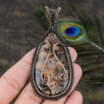 Rhodochrosite Handmade Copper Wire Wrap Jewelry Pendant 3.43 a8e72