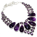 Sage Amethyst, Amethyst Handmade 925 Sterling Silver Jewelry Necklace 18 p2a36