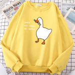 Rahu pole kunagi olnud valik Goose Print Mees Pikad varrukad Kawaii Multikad Pulloverid Mood Lihtsad riided Meeste dressipluusid XXL kollane