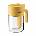 Klaasist maitseainekarp lusikaga, tolmukindel kaas, l&auml;bipaistev, lauaplaadi v&uuml;rtsi- ja maitseainete soola-suhkru hoiustamise purk, konteiner, k&ouml;&ouml;gitarbed