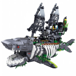 1155 tk MOC Hai Piraadilaev Ehitusklotsid Merihai Vaimulaeva Mudel Klotsid Valgusega DIY Loominguline Kokkupaneku M&auml;nguasi Laste Kingitused ilma karbita