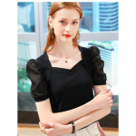 JKASHDK Naiste mood vabaaja suvekevadine &uuml;hev&auml;rvilise tr&uuml;kiga l&uuml;hikeste varrukatega V-kaelusega pluusid ja s&auml;rgid S