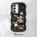 V&auml;rvitud muster Big Wave Edge pehme silikoon materjal Macaron telefoni &uuml;mbris p&otilde;rutuskindel kaitsev kummist korpus OnePlus Vivo Motorola Moto jaoks Vivo Y18 must