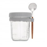 Kaasaskantav &uuml;le&ouml;&ouml; kaeraklaasist tassiga veekruus lusikaga hommikus&ouml;&ouml;gisalati ja jogurti trumliga kuumakindel mahla piimatass 350ml