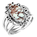 925 Sterling H&otilde;be S&otilde;rmus Naised V&auml;&auml;riskivi K&auml;sitsi Valmistatud Ehted S&otilde;brap&auml;eva Kingitus Smithsoniit K&auml;snkoraall Seraphiniit Shattuckiit Tuliit Metsik Hobune 12.5