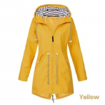 Naiste vihmajope pikkade varrukatega veekindel vihmamantel Matkajooksumantel Moodsad jakid M kollane