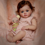 55CM Realistlik Reborn Beebinukk &Uuml;limalt Realistlik 3D Elusuuruses K&auml;sitsi juuste siirdamine Kollektsioneeritav Vin&uuml;&uuml;lnukk Kingituseks roosa