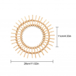 Rotangist riietuspeegel Innovatiivne kunst &Uuml;mmargune peegel Elutoa seinale riputatav peegel Vannitoa dekoratsioon Meigipeegel
