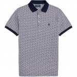 Polo Ralph Lauren Tekstuuriga hobusem&auml;rgi tikandiga l&uuml;hikeste varrukatega polos&auml;rk Meeste pealisr&otilde;ivad Sinine 710867352-001 XS