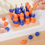 Wooden Board Game,Four in A Row Game,3D,Lightweight,Strategy for Desktop Logical Training Toy Brain