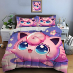 Pokemon Jigglypuff Tr&uuml;kiga Voodipesukomplekt Tekikott 1 Tekikott 2 Padjap&uuml;&uuml;ri T&auml;iskasvanute ja Laste Voodipesukomplekt Luksuslik S&uuml;nnip&auml;evakingitus EU Twin 135X200cm