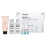 THE FACE SHOP Travel Kit &ndash; Cleansing Foam, Treatment, Emulsion, Cream & Pouch Set, Korean