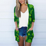 Naiste moodne vaba vabaaja taskutr&uuml;kiga kardigan seitsmeosaline varrukatega jakk XXL