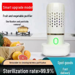 Kaasaskantav traadita k&ouml;&ouml;givilja- ja puuviljapuhasti: Steriliseerib ja eemaldab pestitsiidij&auml;&auml;gid puhtama toote saamiseks Titanium electrode meresinine v&auml;rv