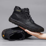 Kevad / S&uuml;gis Saapad Meeste K&otilde;rge s&auml;&auml;rega Vabaaja Tossud K&auml;sitsi valmistatud Nahast Kingad Pluss Suurus 39-48 46 pruun