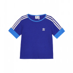 Adidas Originals Adicolor 70ndate Retro Seeria Logoga Tikitud L&uuml;hikeste Varrukatega T-s&auml;rk Naiste Topid Sinine IK7846 XS