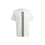 Adidas Originals Trefoil Hack T-s&auml;rk kolme triibuga logoga ja l&otilde;dva l&otilde;ikega &uuml;mmarguse kaelusega Meeste Topp Valge IM4587 S