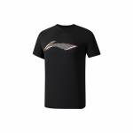 Li Ning Fitness Series Logoprindiga Vabaaja Niiskustjuhtiv Kiiresti Kuivav L&uuml;hikeste Varrukatega T-s&auml;rk Meeste &Uuml;laosad Must ATSS605-1 L