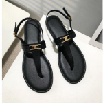 Moodsad Naiste Luksuslikud T-rihmikud Sandaalid 2025 Suvi Uus Disainerbr&auml;nd PU Nahast Lamedad Kingad Metallkaunistusega Sussid Zapatos De Mujer 35 must