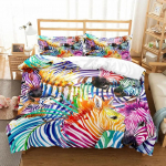 Troopilised Linnud Tekikott Akvarell Koolibri Lilled &Uuml;heinimesevoodipesu Eksootiline Elusloodus Valge Abstraktne Pol&uuml;ester Tekikott 70x133cm