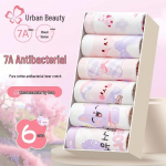 Girls' Pure Cotton Boxer Briefs 6-Pack 2XL (140)