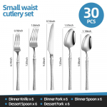 2025 Moodne roostevabast terasest s&ouml;&ouml;giriistade komplekt: 24/30-osaline noa, kahvli ja lusika komplekt hotellidele ja l&auml;&auml;ne restoranidele.