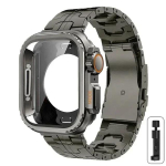 Luksuslik titaanist k&auml;ev&otilde;ru + korpus Apple Watch Ultra jaoks Rihm 44mm 45mm 46 49MM Titaanist &uuml;hendusosa IWatch Series 10 9 8 7 6 5 4 jaoks 45mm series 9 8 7 black