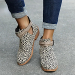 Naiste poolsaapad, kandiline konts, vintage nahast kingad Naiste s&uuml;gise pandlaga rihm, &uuml;mmargune nina, vabaaja l&uuml;hikesed saapad, suur suurus 35-43 43 leopard