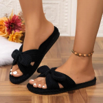 Naiste kingad 2024 Kvaliteetsed lahtise varbaga &uuml;hev&auml;rvilised naiste lamedad kingad Moodsad vabaaja vibuga kaunistatud seemisnahast naiste sussid 40-41 must